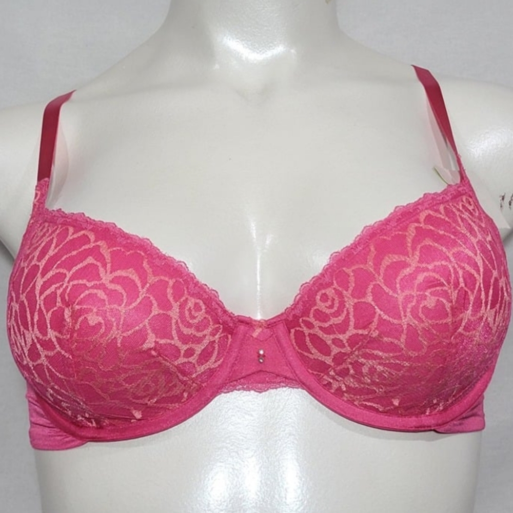 36B Lily Of France 2177140 Extreme Sensational Cut & Sew UW Bra Pink Multi Way